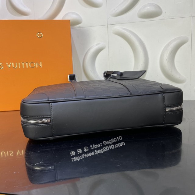 lv路易威登專櫃2022新款Sirius公事包 Damier Infini Onyx黑色牛皮革lv頂級原單男士手提包 N45288 ydh4805